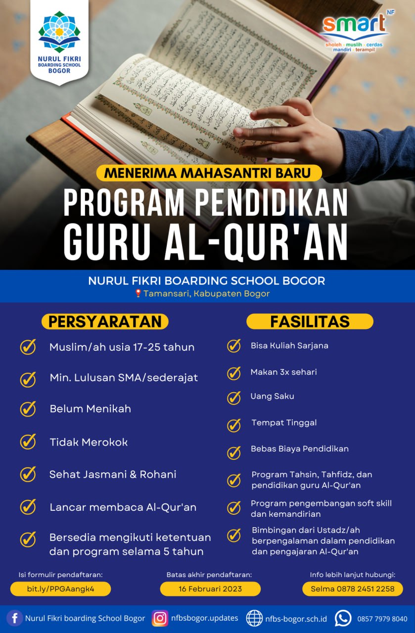 Dibuka Penerimaan Mahasantri Baru Program Pendidikan Guru Al-Quran (PPGA) Angkatan 4