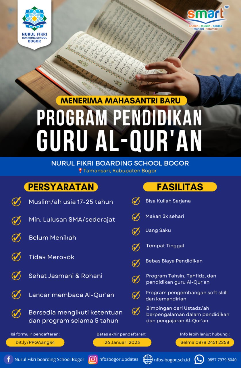 Penerimaan Mahasantri Baru Program Pendidikan Guru Al-Quran (PPGA) Angkatan 4